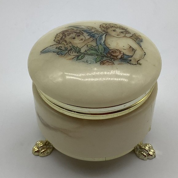 Alabaster Hand Carved Trinket Box's, Made in Italy - Picture 4 of 12
